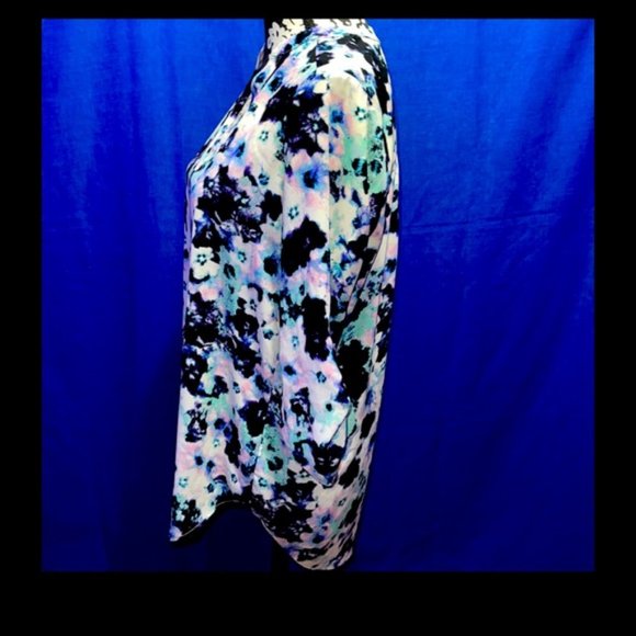 Decree Womens Small Floral Multicolor 3/4 Sleeve Blouse Top - Picture 3 of 8